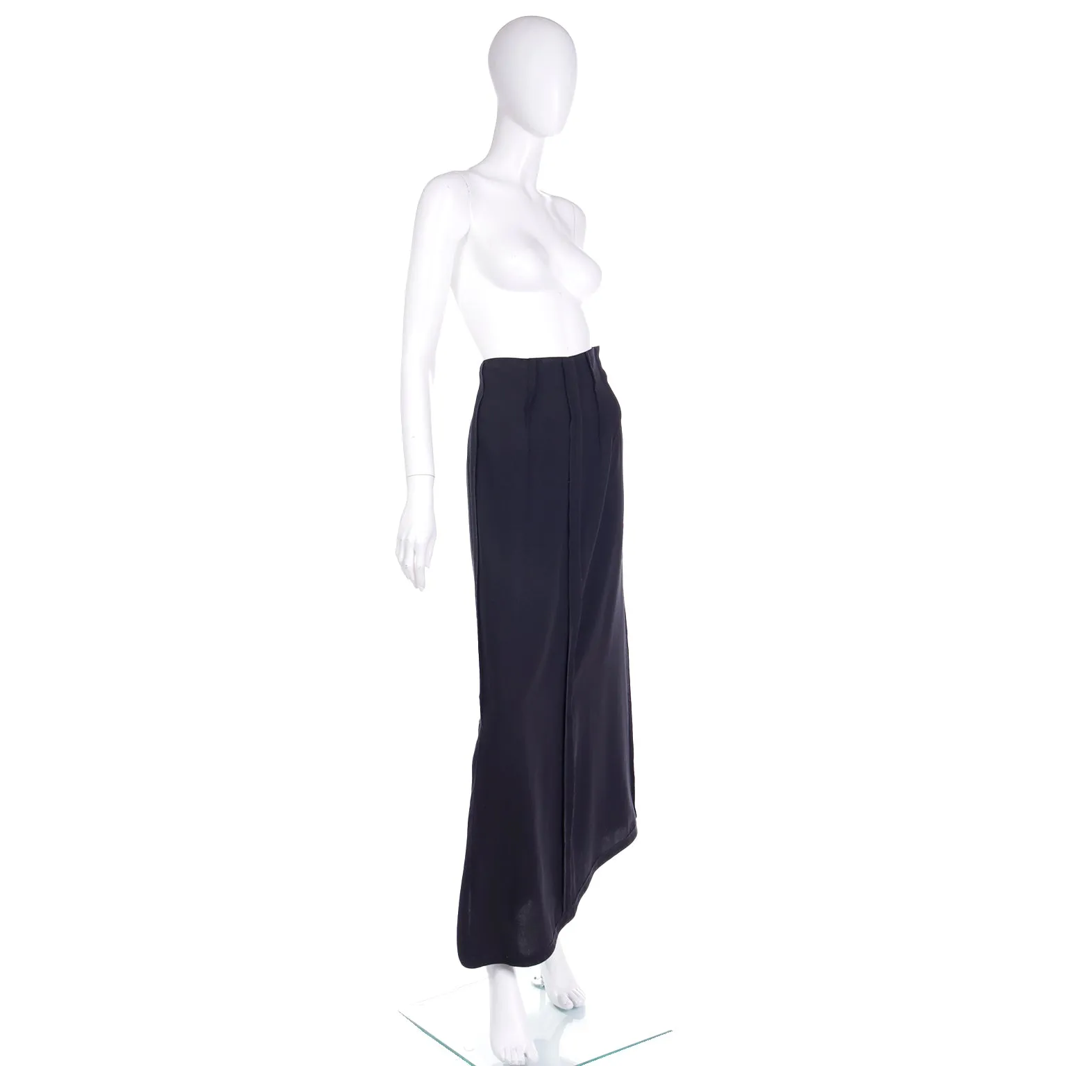 1990s Maison Margiela Vintage Deconstructed Inside Out Black Skirt