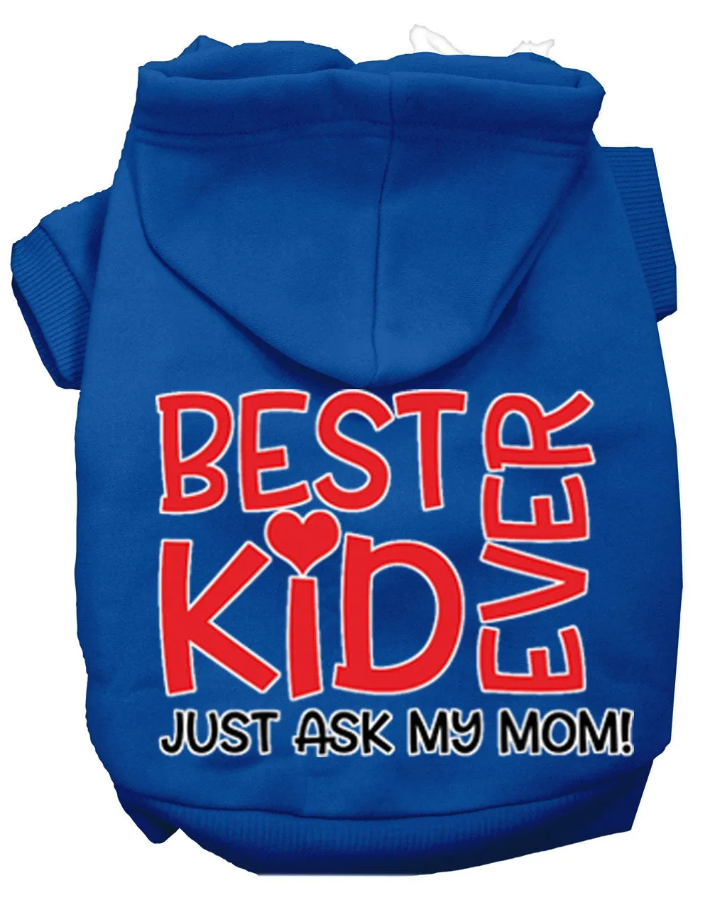 Ask My Mom Screen Print Dog Hoodie Blue Xxxl