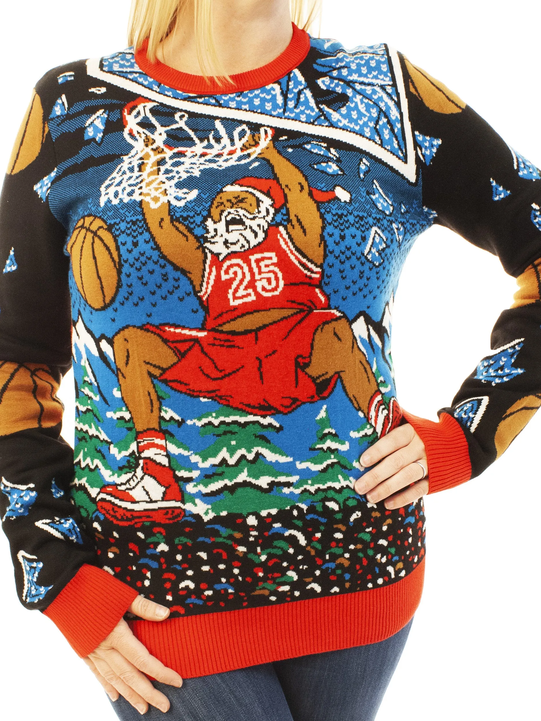 Basketball Santa | Ugly Christmas Sweater For Men & Women | Unisex Sizing