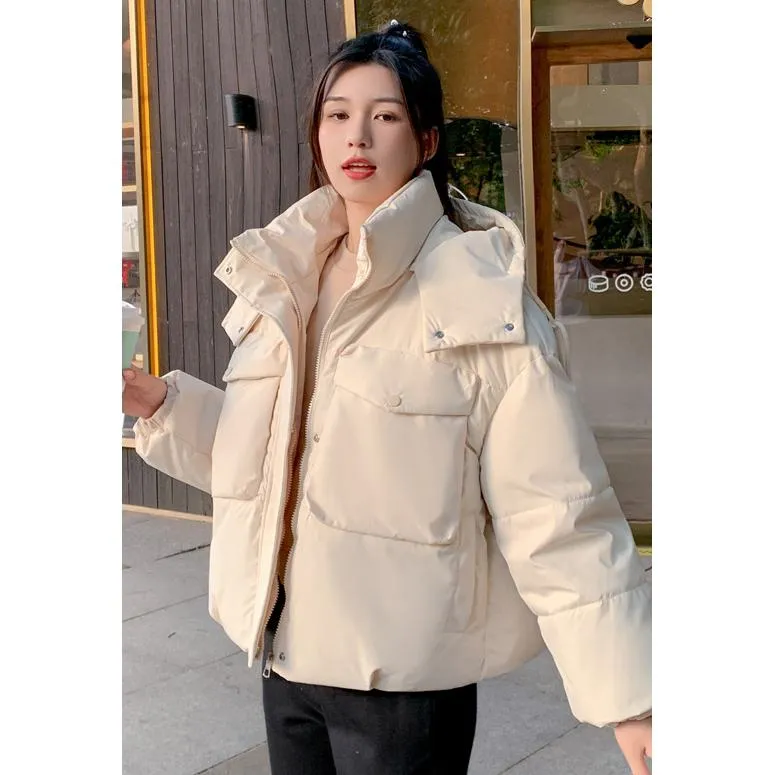 Bellows Pocket Cropped Puffer Jacket