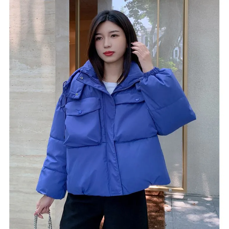 Bellows Pocket Cropped Puffer Jacket