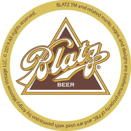 Blatz Beer Triangle Patch- Distressed Black Snapback Hat