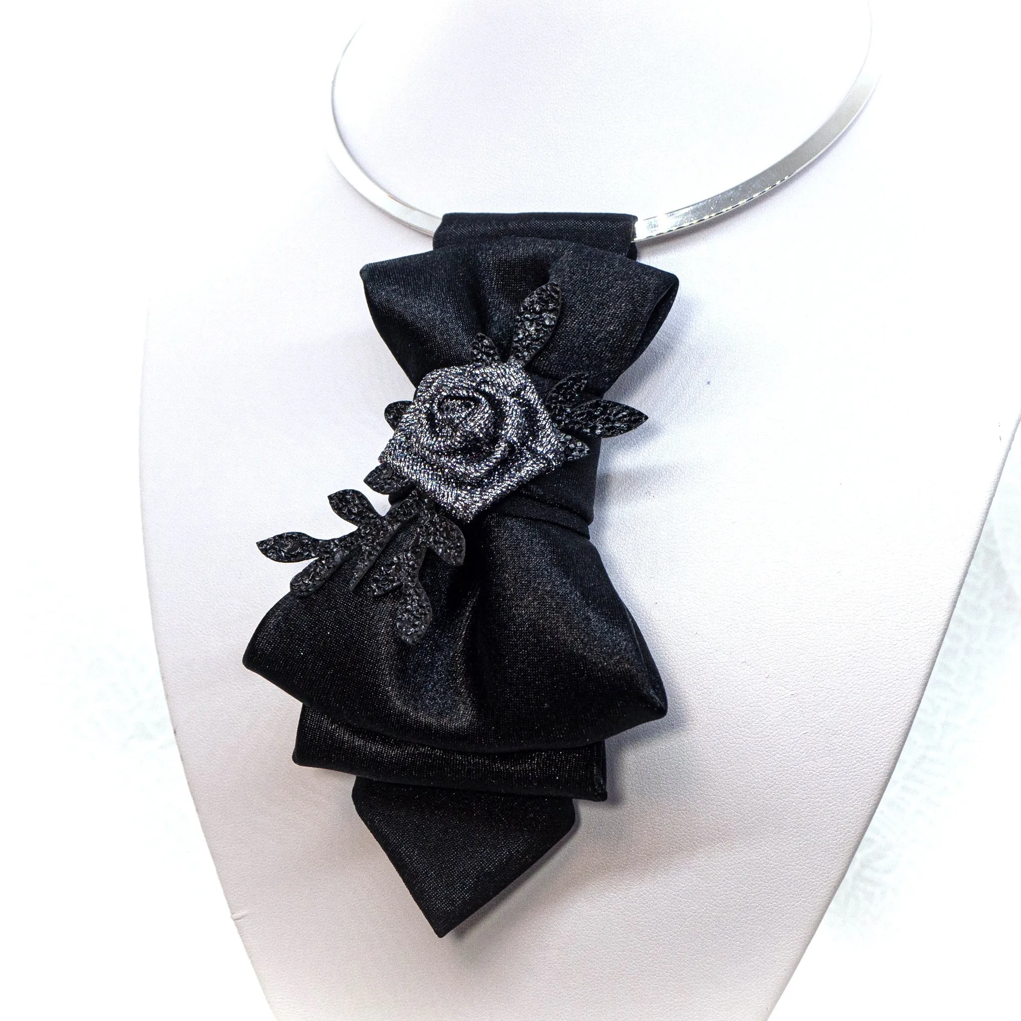 BOW TIE "SILVER ROSE"