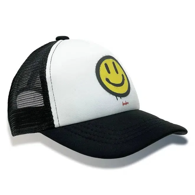 Bubu - Black   White Trucker Hat - All Smiles