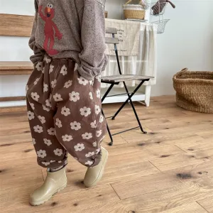 Children's Washed Cotton Full Printed Loose Casual Pants