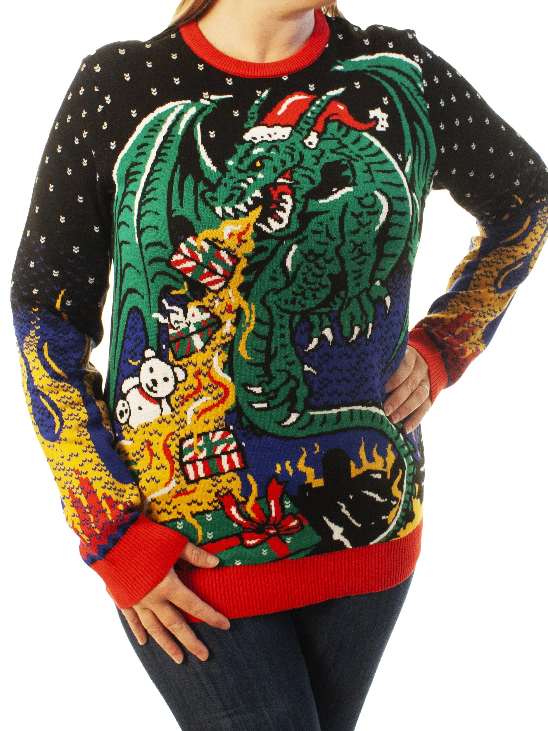 Christmas Dragon | Ugly Christmas Sweater For Men & Women | Unisex Sizing