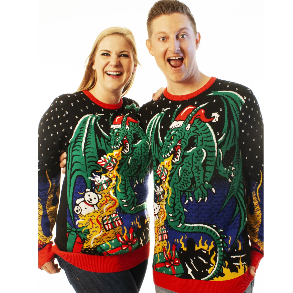 Christmas Dragon | Ugly Christmas Sweater For Men & Women | Unisex Sizing