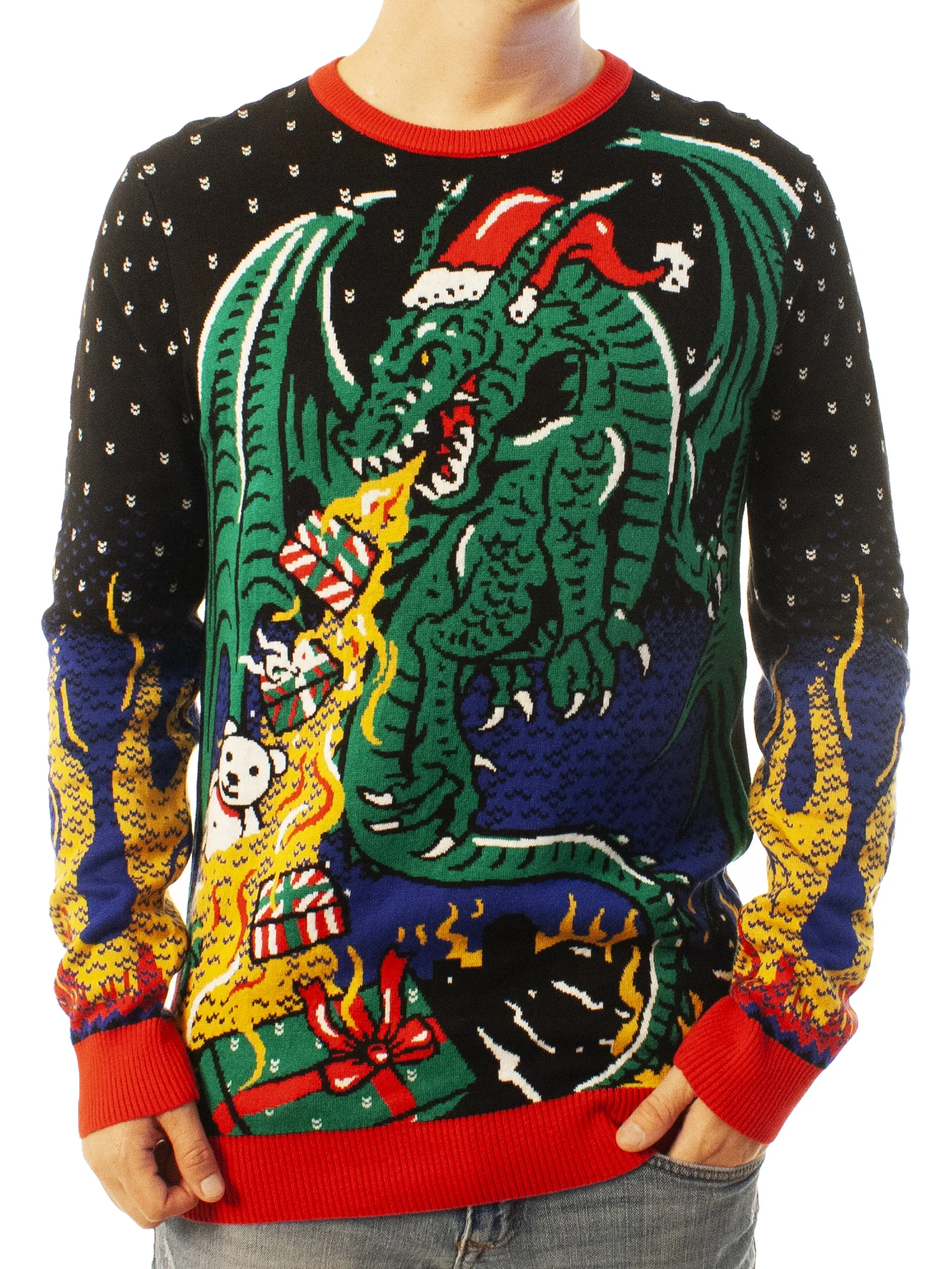 Christmas Dragon | Ugly Christmas Sweater For Men & Women | Unisex Sizing