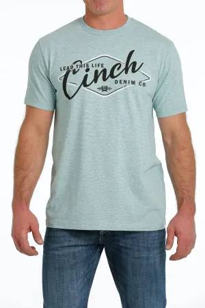 Cinch Mens Lead This Life Denim Co Tee - Teal - MTT1690560