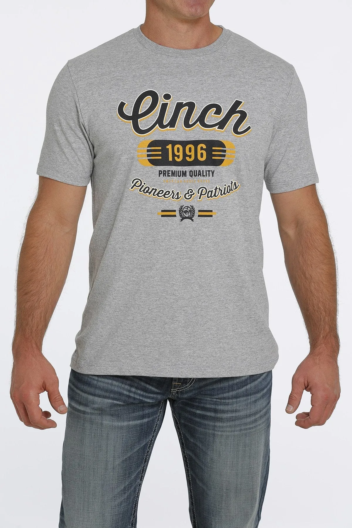 Cinch Mens Pioneers and Patriots Tee - Heather Grey - MTT1690511