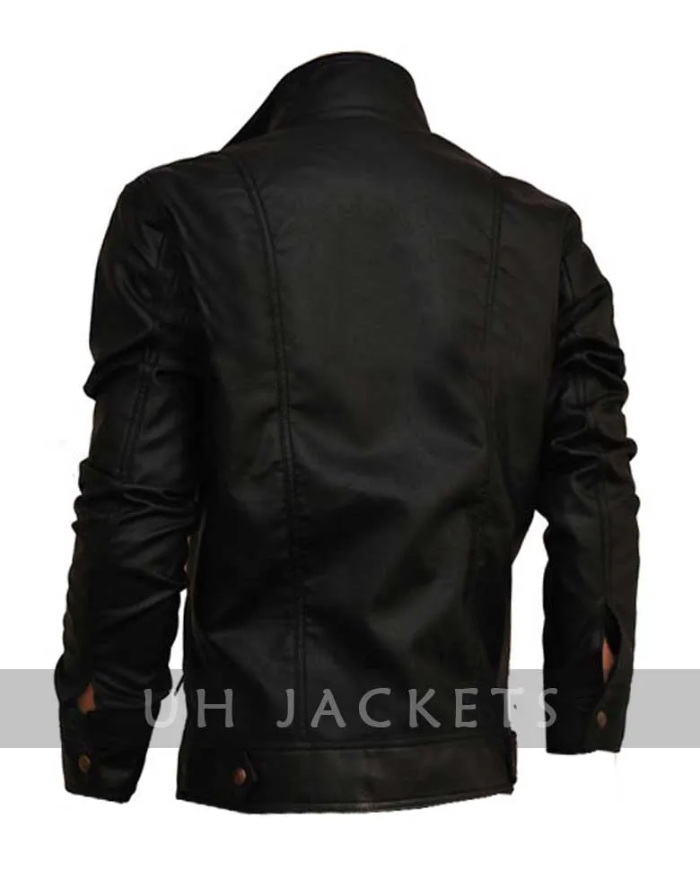 Classic Rider New Men's Double Zipper Motorcycle Biker Leather Jacket