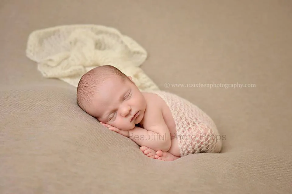 Cream Mohair Knit Baby Wrap