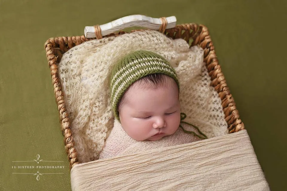 Cream Mohair Knit Baby Wrap