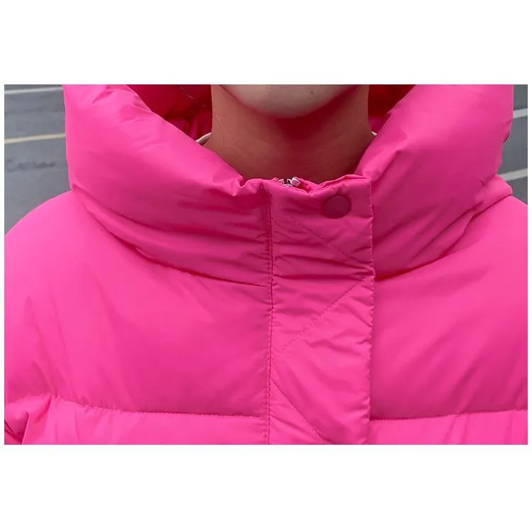 Cropped Hooded Loose Fit Puffer Jacket