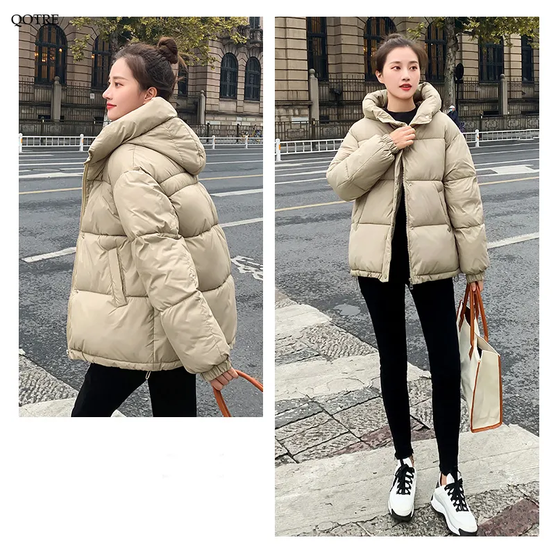 Cropped Hooded Loose Fit Puffer Jacket