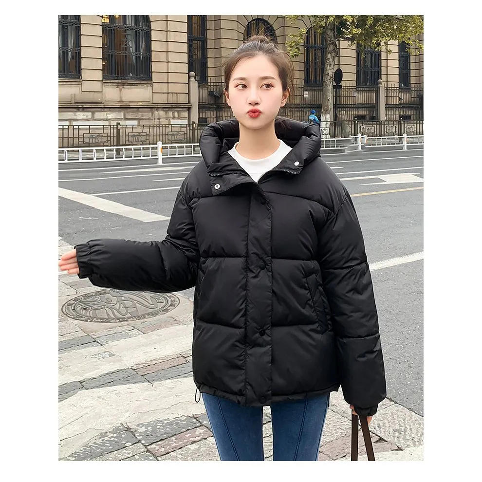 Cropped Hooded Loose Fit Puffer Jacket