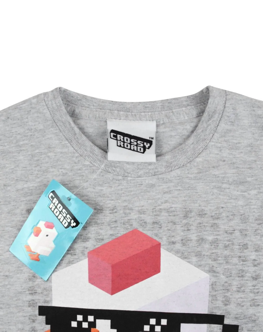 Crossy Road Chicken Deal With It Grey Boy's T-Shirt