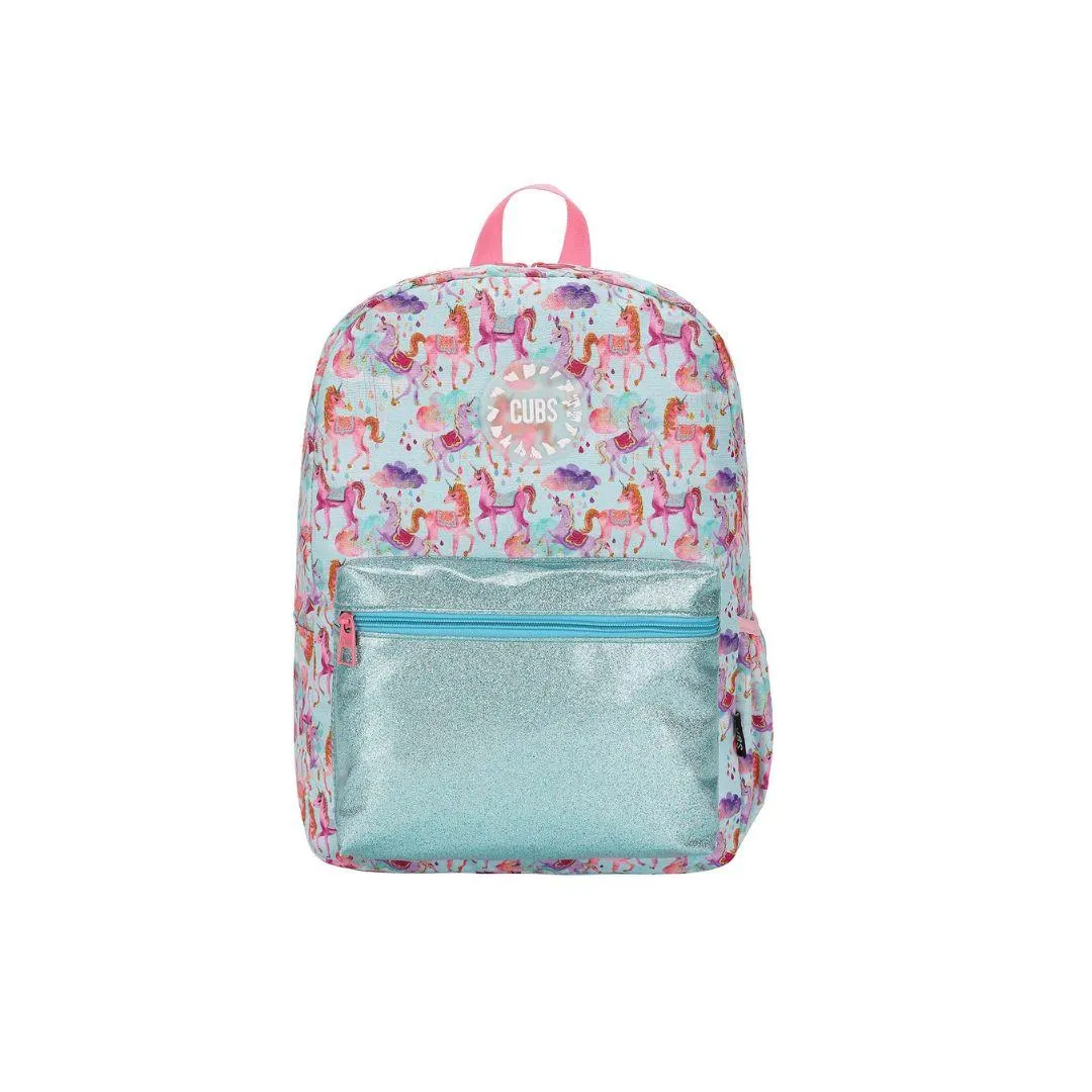 Cubs Baby Blue Baby Unicorn Glittery Junior Backpack