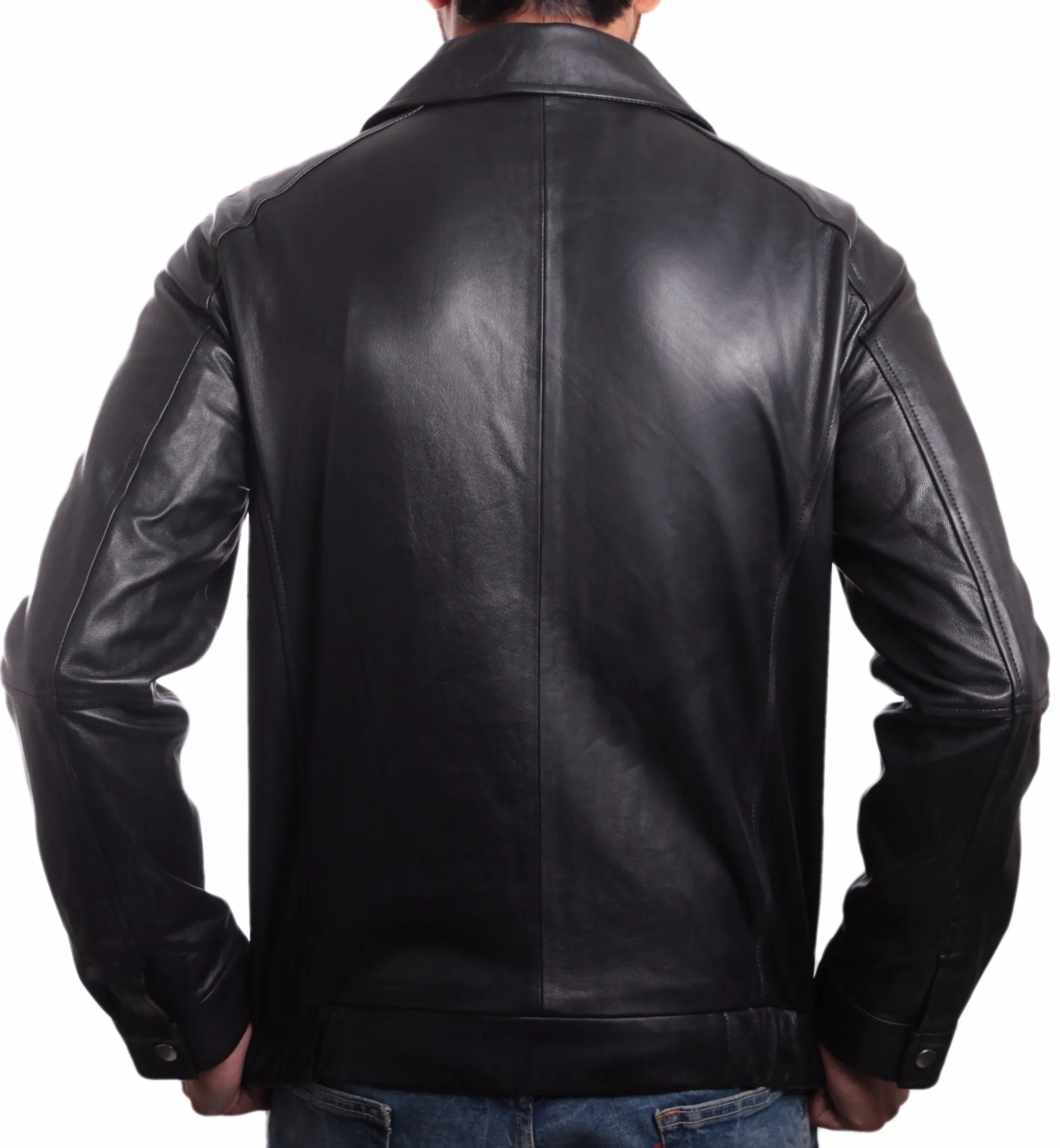 Daily Mens Straight Zip Leather Jacket