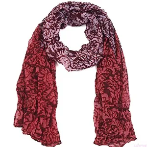 Damask Floral Scarf (Dark Pink)