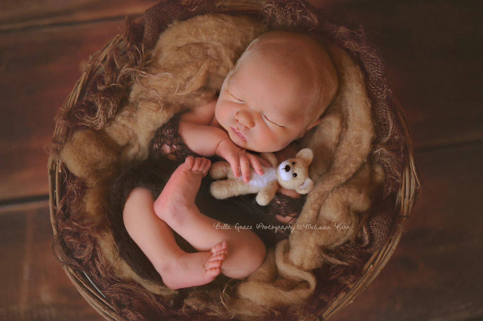 Dark Brown Sunflower Mohair Knit Baby Wrap