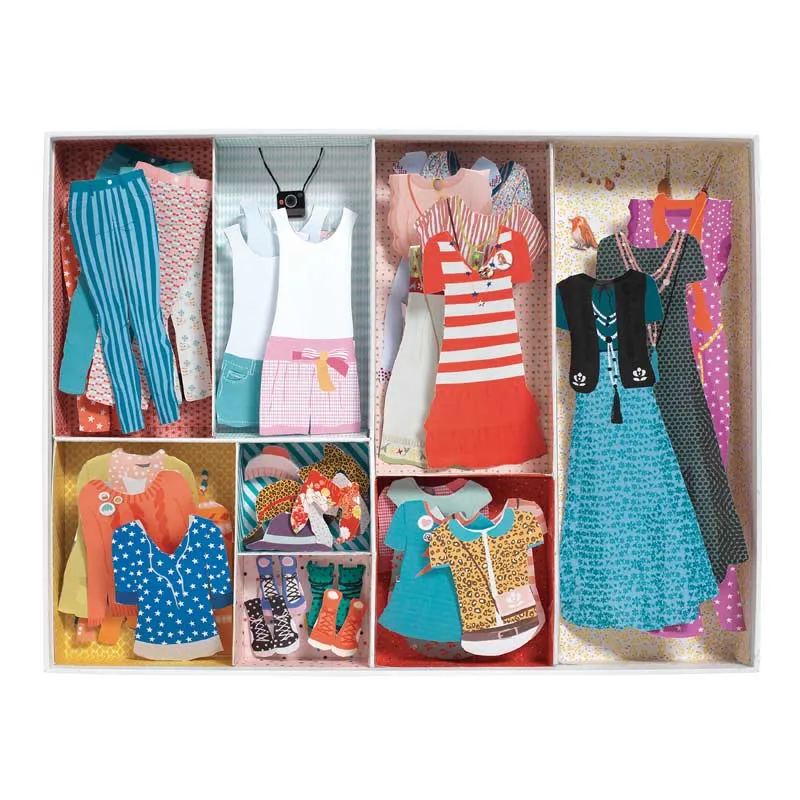 Djeco one big dressing room fashion paper dolls