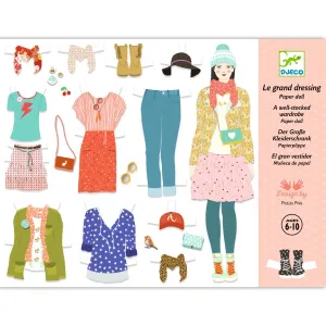 Djeco one big dressing room fashion paper dolls