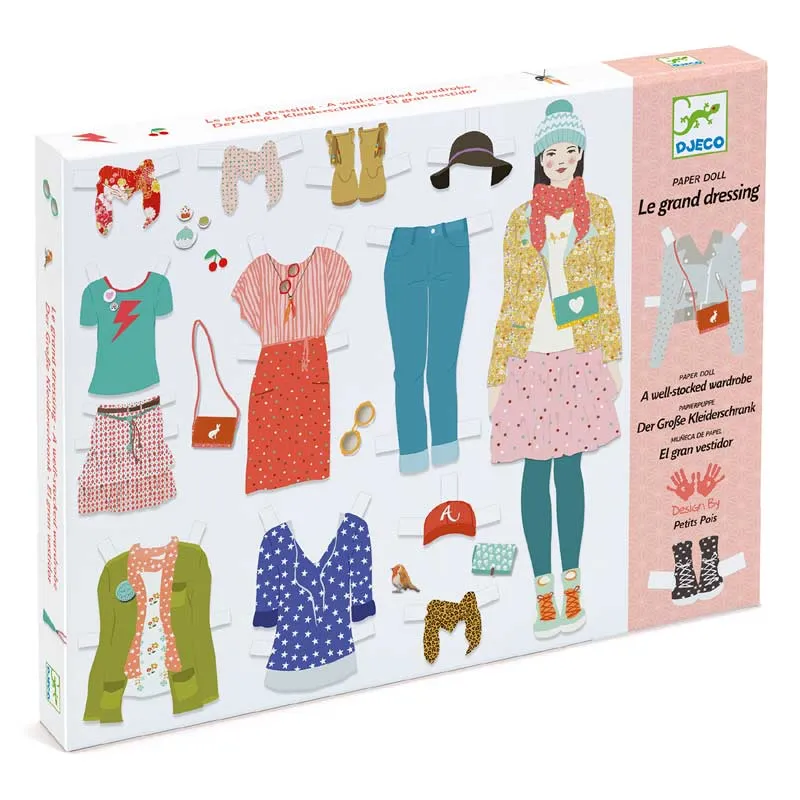 Djeco one big dressing room fashion paper dolls