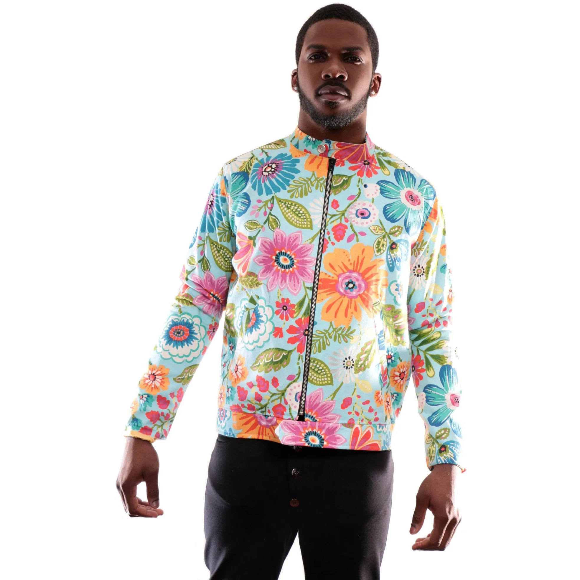 Floral Bomber Jacket with 3D Print