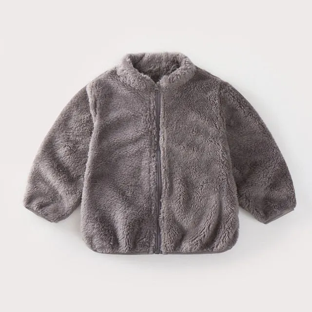 Fluffy Teddy Jacket - Blue