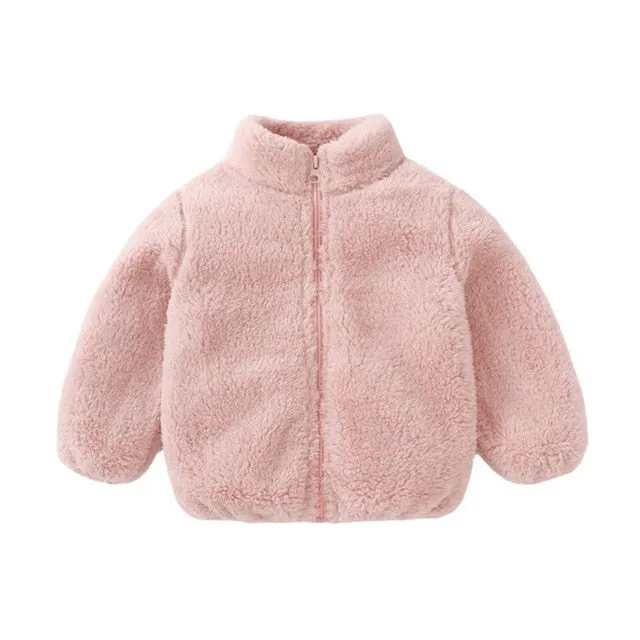 Fluffy Teddy Jacket - Blue