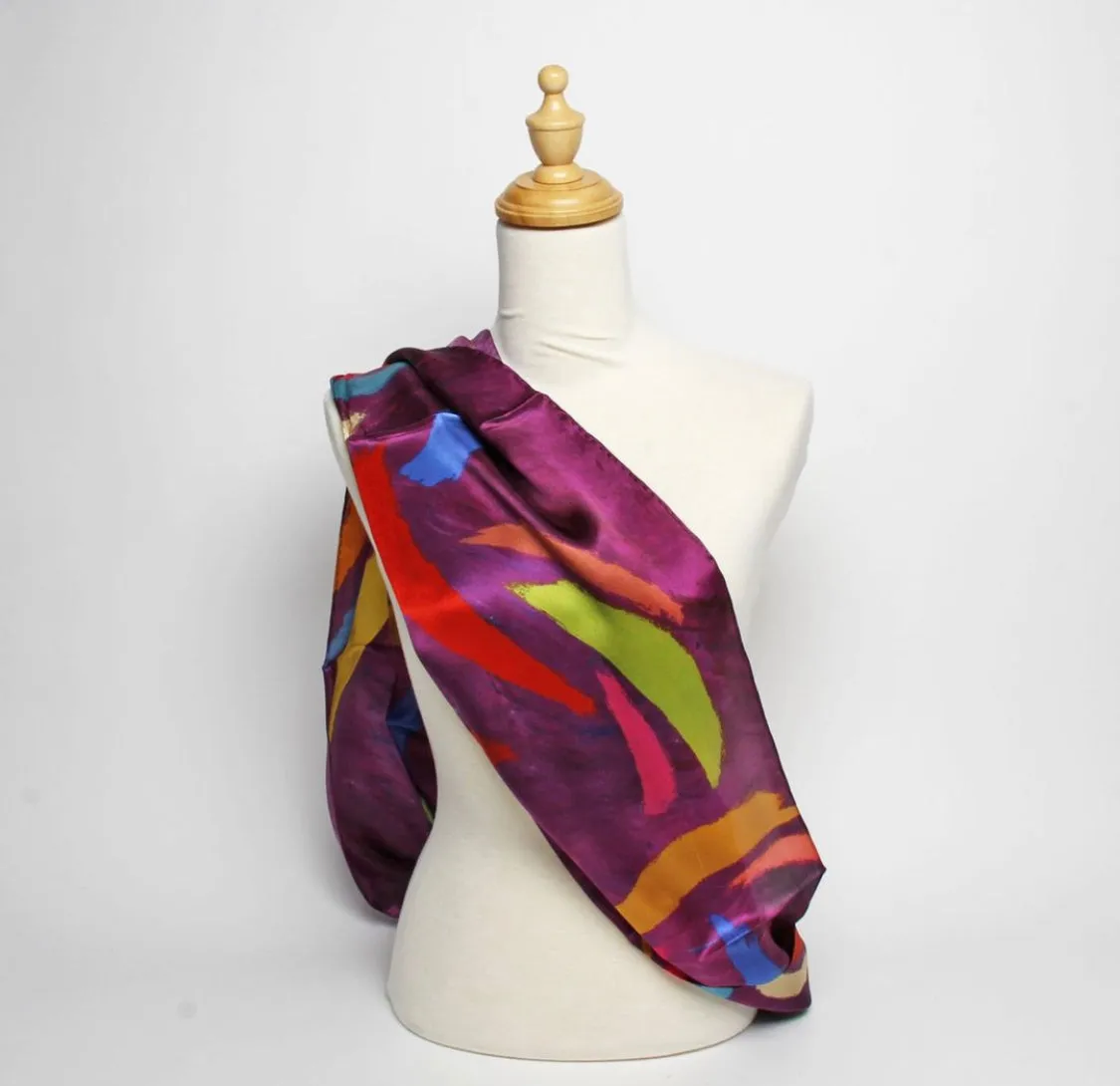 Frolic Mulberry Silk Scarf