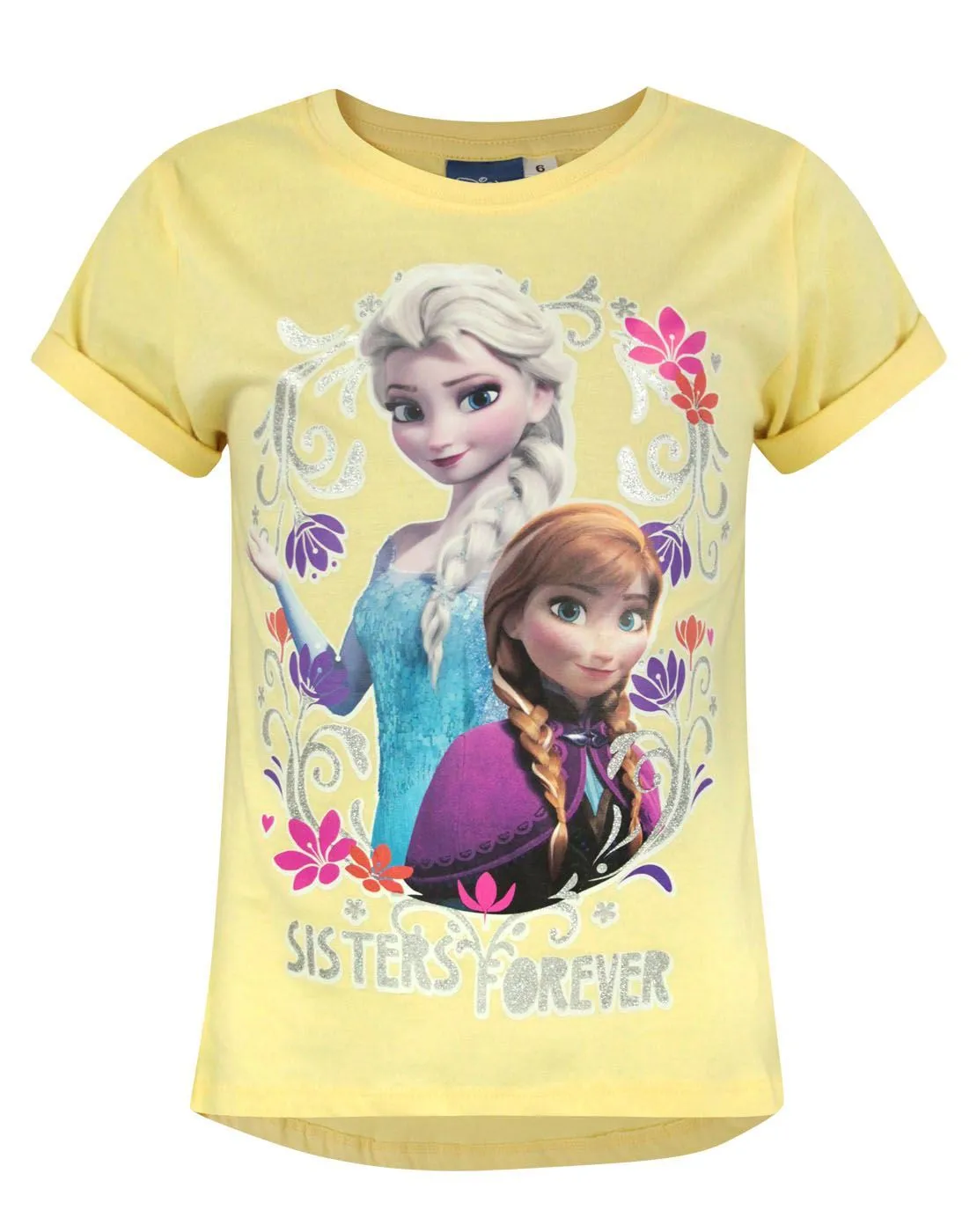 Frozen Sisters Forever Girl's Short Sleeve T-Shirt - Yellow