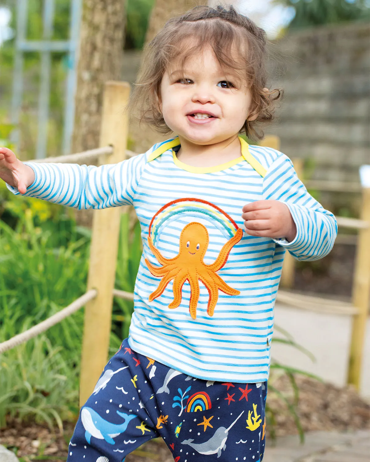 Frugi Bobby Applique Top - Octopus