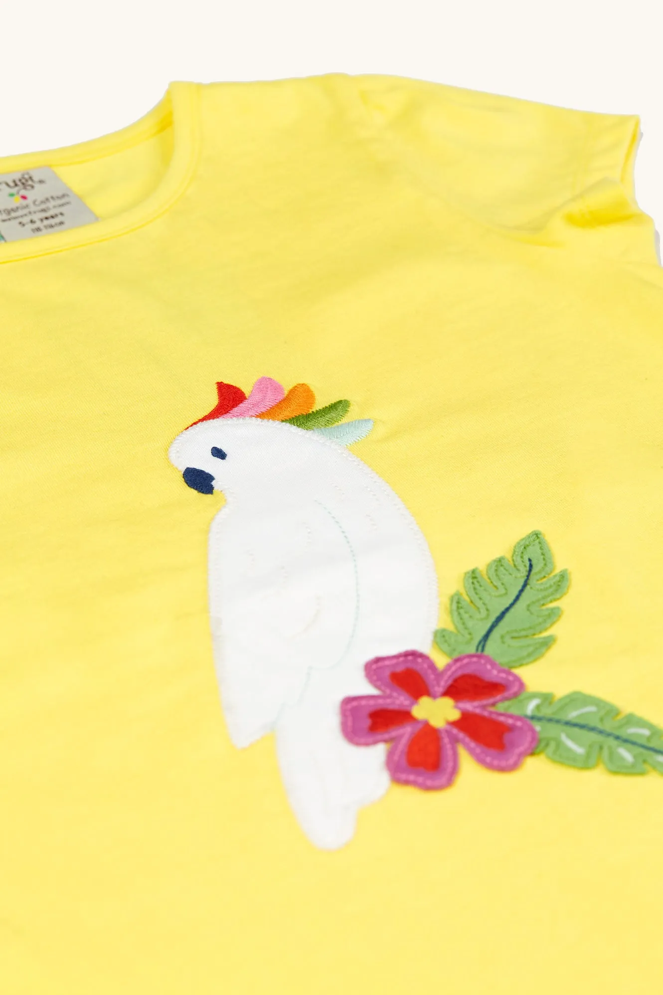 Frugi Cassia Applique T-Shirt - Cockatoo