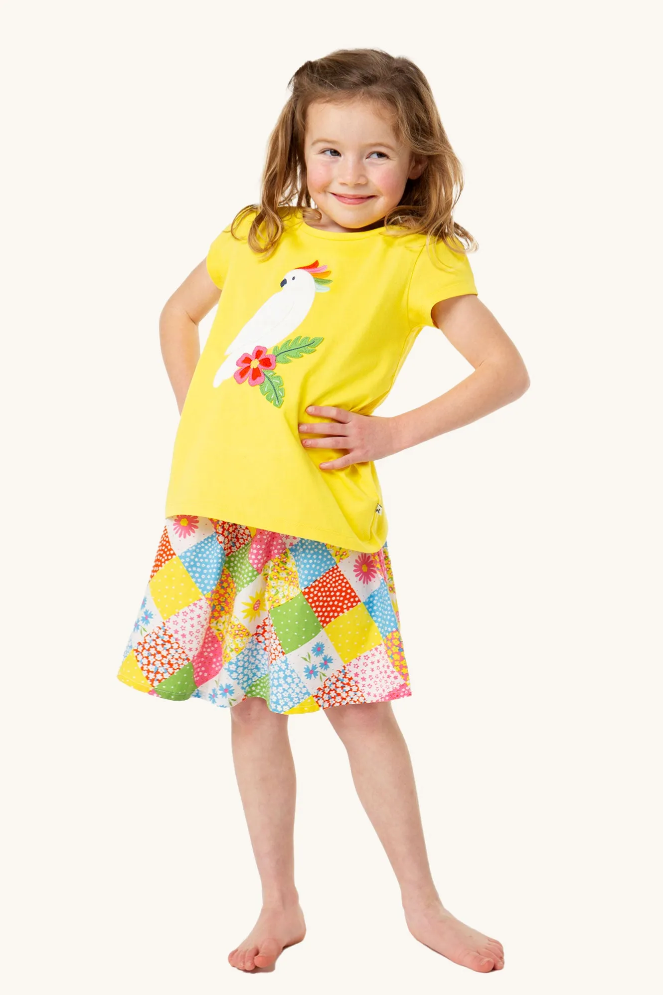 Frugi Cassia Applique T-Shirt - Cockatoo