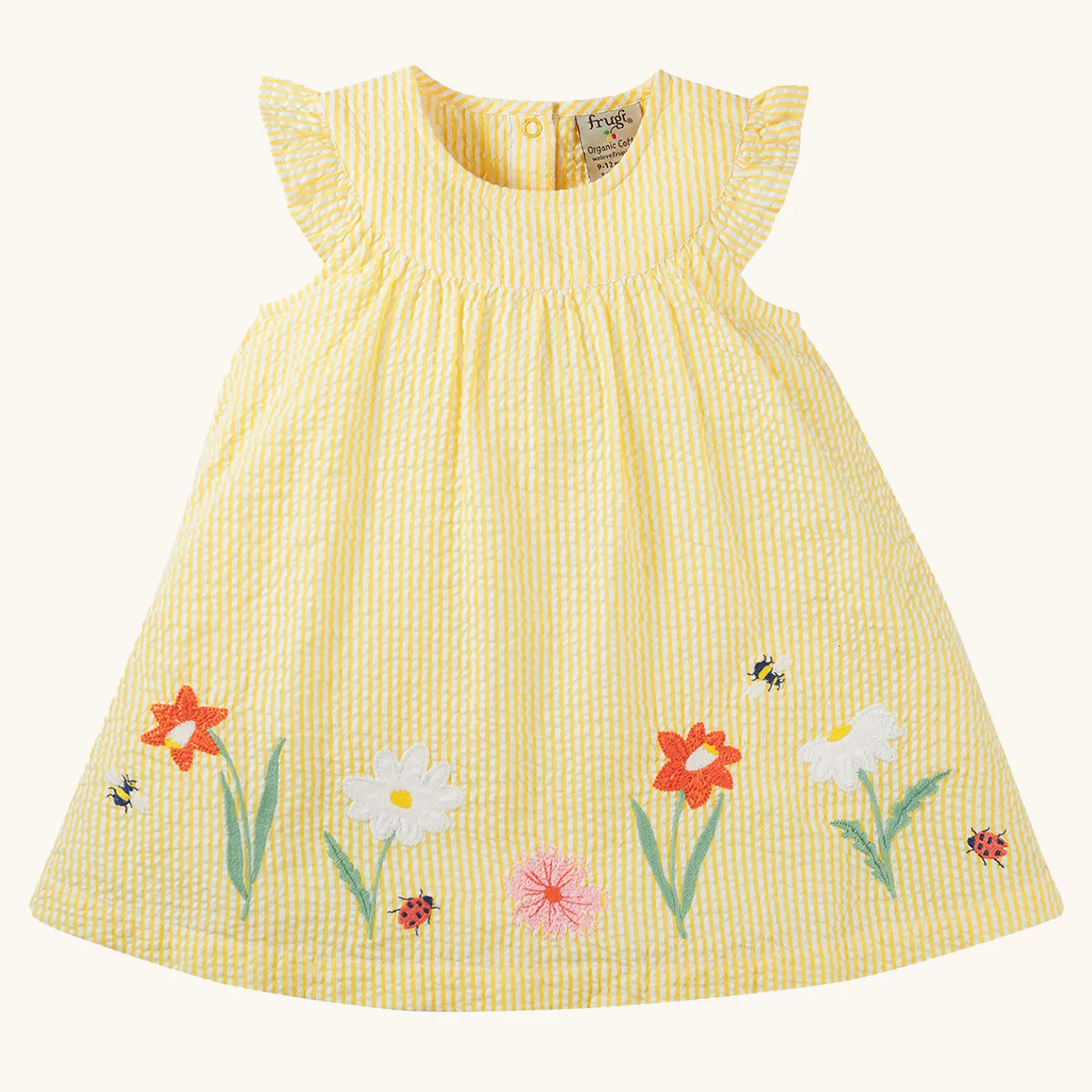 Frugi Devon Baby Body Dress - Flowers