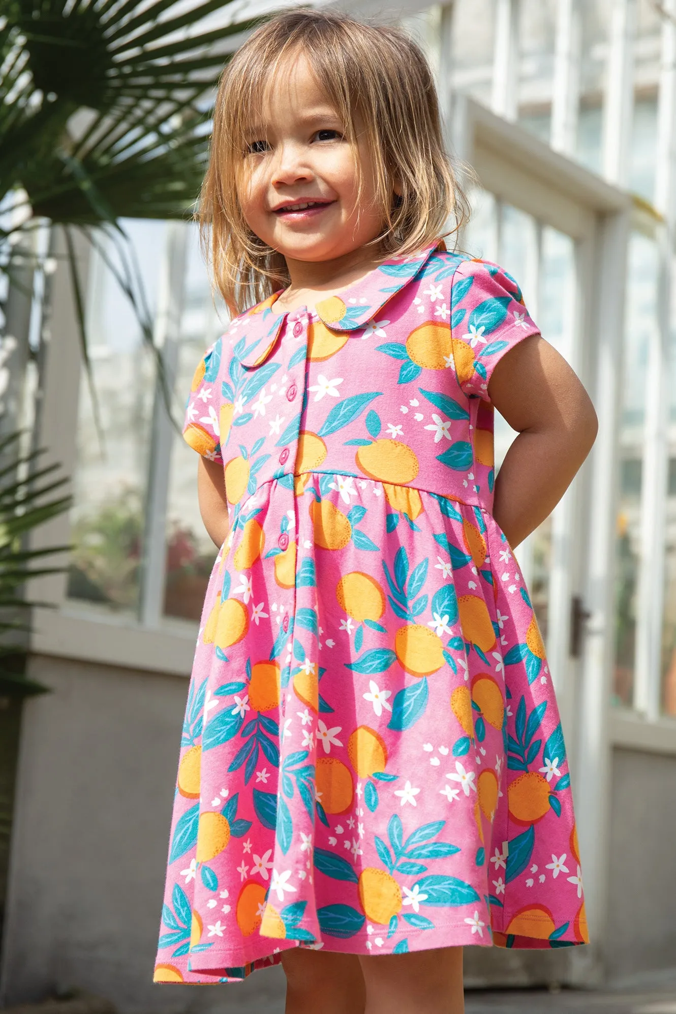 Frugi Organic Lettie Dress - Orange Blossom