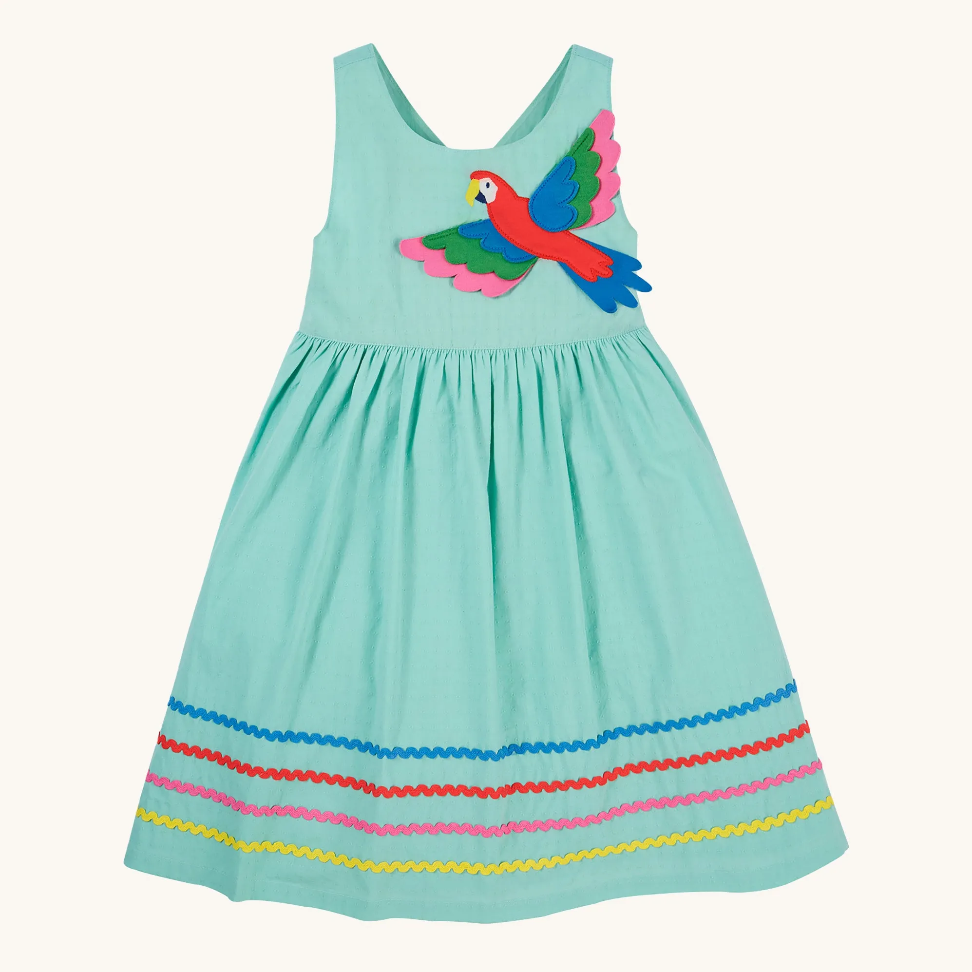 Frugi Organic Phebe Party Dress - Spring Mint / Macaw