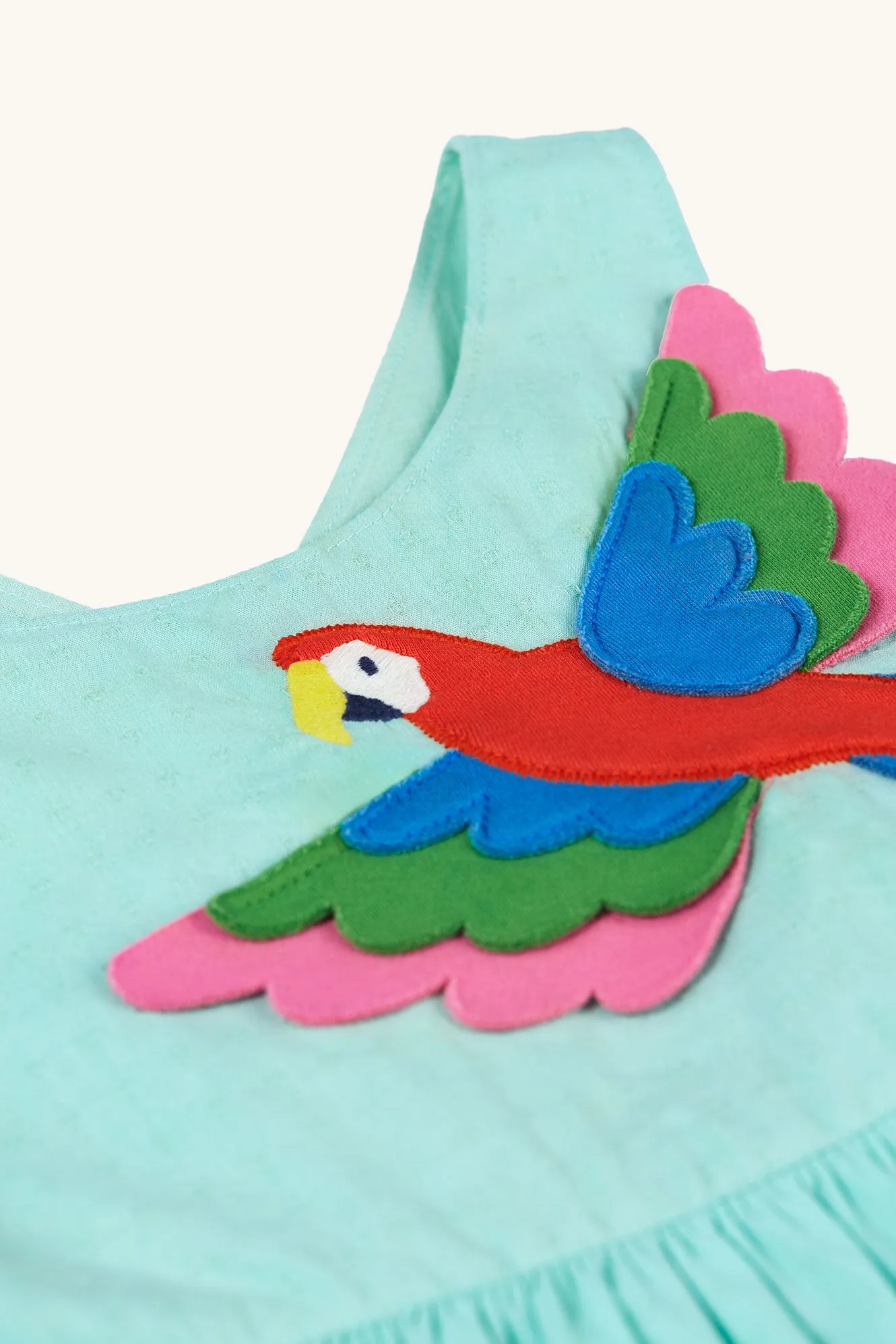 Frugi Organic Phebe Party Dress - Spring Mint / Macaw