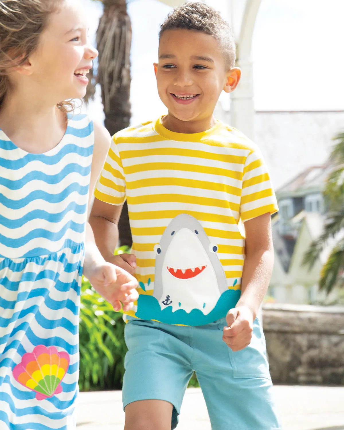 Frugi Sid Applique T-Shirt - Shark