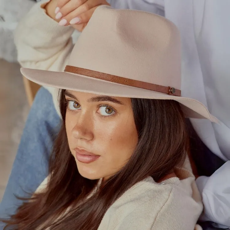 GC Hats Billie Felt Fedora - Nude