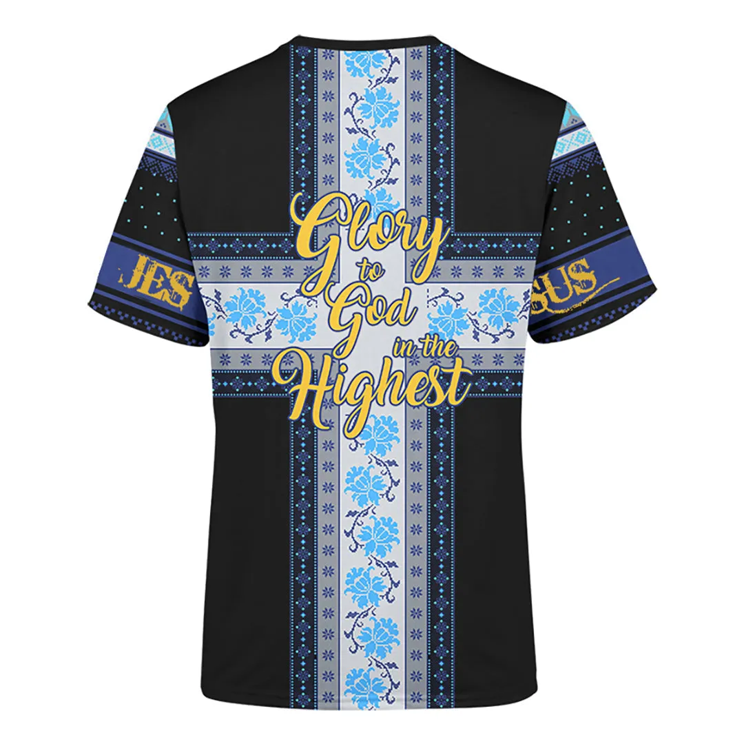 Glory To God In The Highest Christmas Shirt - Christian 3D Shirt