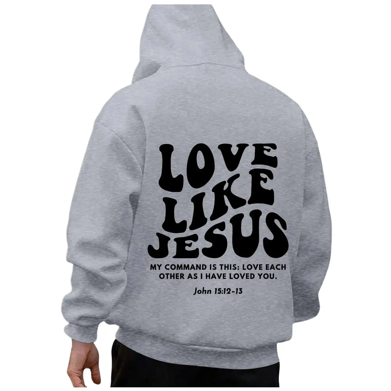 God Loves You Hoodies Men Christian Jesus Hooded Sweatshirts Long Sleeve Bible Verse Men's Pullover Tops Y2k Hoodie Men Clothing