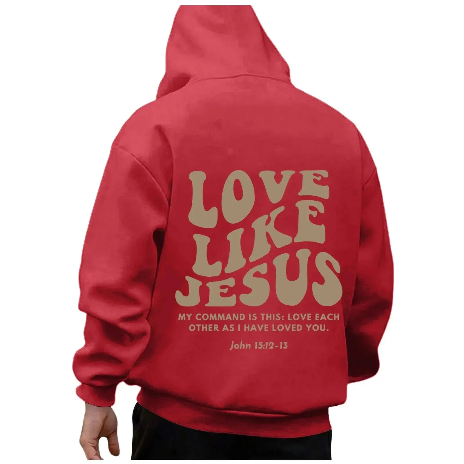 God Loves You Hoodies Men Christian Jesus Hooded Sweatshirts Long Sleeve Bible Verse Men's Pullover Tops Y2k Hoodie Men Clothing