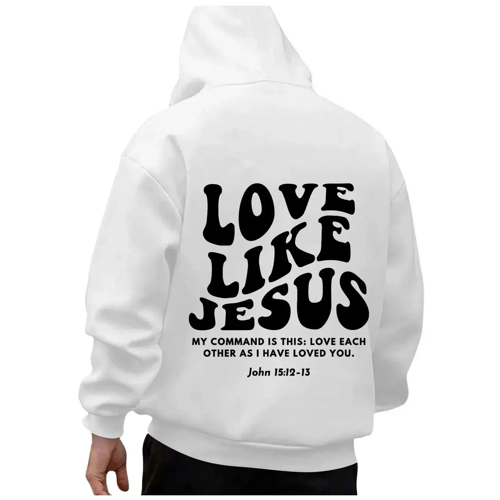 God Loves You Hoodies Men Christian Jesus Hooded Sweatshirts Long Sleeve Bible Verse Men's Pullover Tops Y2k Hoodie Men Clothing