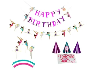 Gymnastics Birthday Party Decoration Kit, 12 Guests