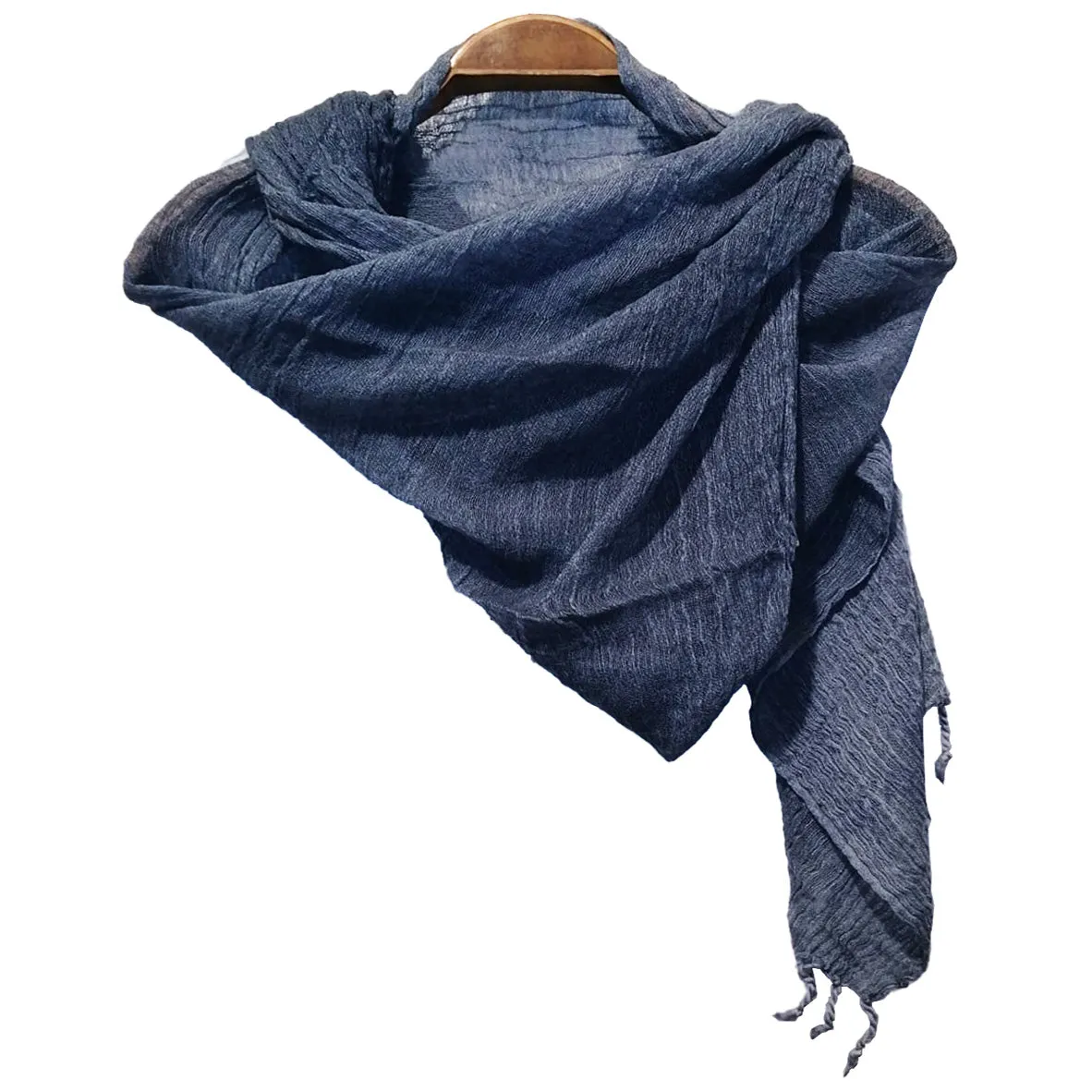 Hand Woven Wool Scarf Dark Blue