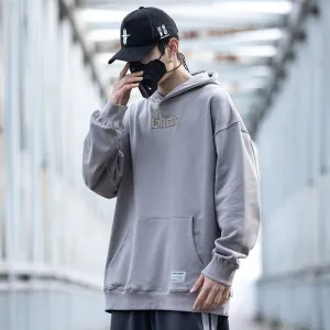 Hip Hop Vintage Hoodies Men Women Cotton Letter Embroidery Hooded Sweatshirt Streetwear Pullover Oversize WB628