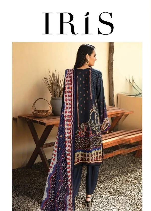 Iris Cotton Black Pakistani Suits Dress Material for Women